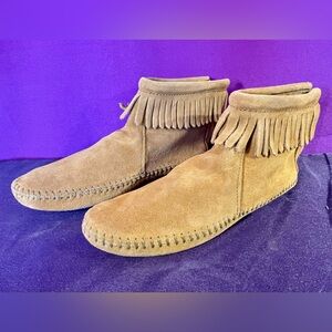 Minnetonka Brown Suede Fringe Boots